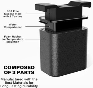 2 compartment ice maker for large ice squares