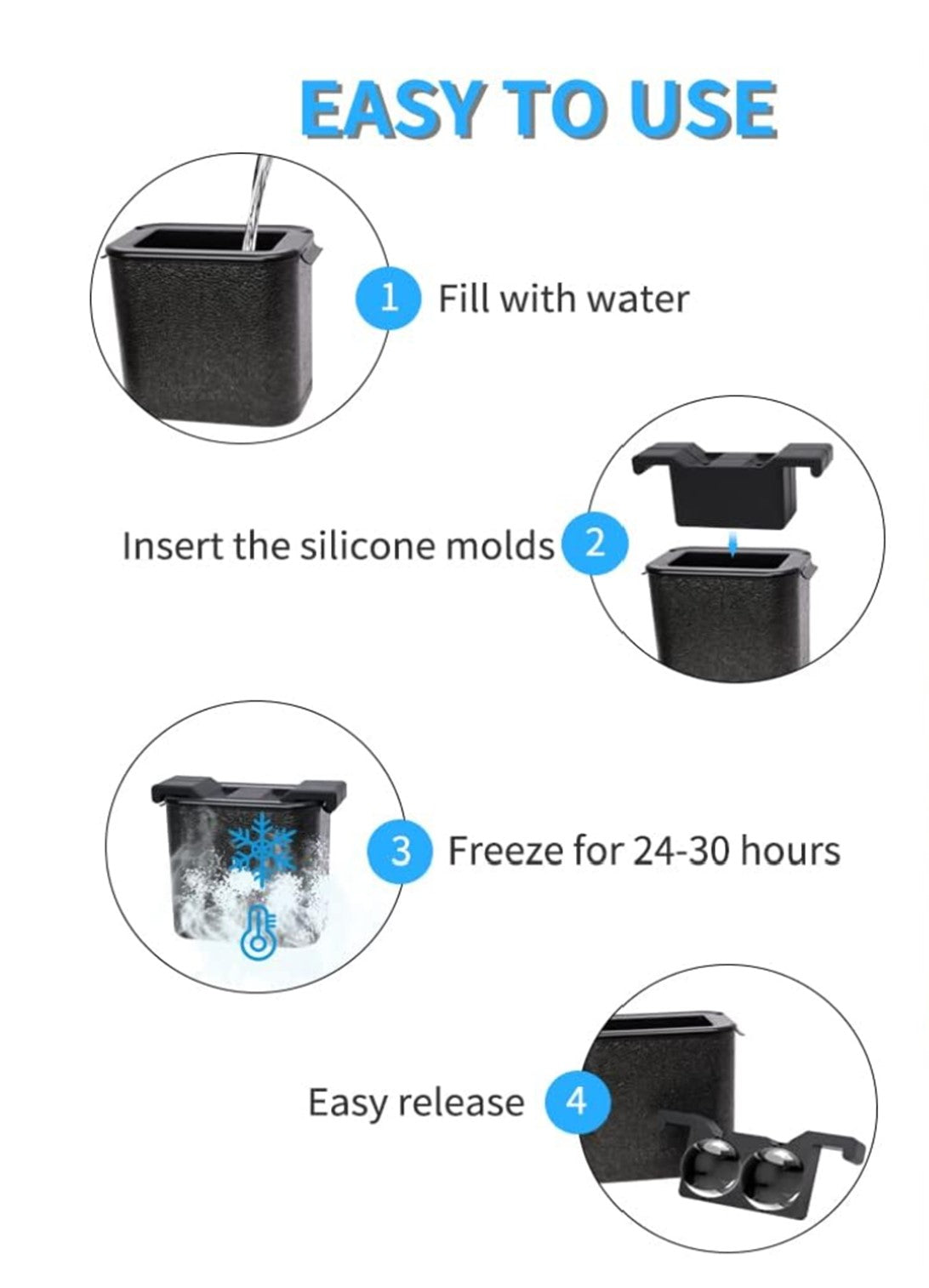 2 compartment ice maker for large ice balls