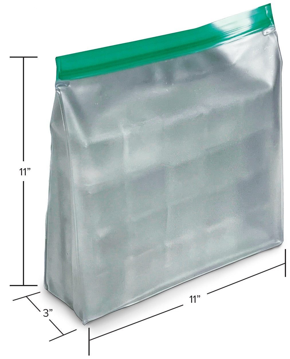 3 PACK Fresh Shut PEVA Bags for ICE Snacks Fruit Kitchen Storage Reusable Large Capacity Free Standing Flat Bottom 3 Pack