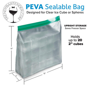 3 PACK Fresh Shut PEVA Bags for ICE Snacks Fruit Kitchen Storage Reusable Large Capacity Free Standing Flat Bottom 3 Pack