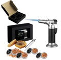 Whiskey Cocktail Kit with Torch and 4 Tins Flavored Wood Chips Cocktail Smoker Infuser Kit, Old Fashioned Drink Smoker Kit