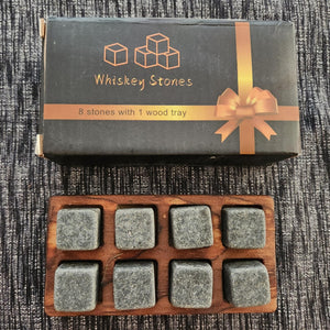 whiskey stones set of 8 with wooden gift box