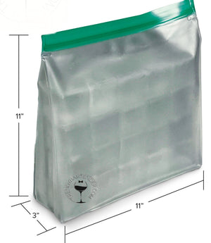 Ice Storage Bag PEVA Sealable Bag Designed for Clear Ice Cubes and Spheres Fresh Shut PEVA Bags 3 PACK