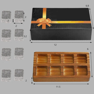 whiskey stones set of 8 with wooden gift box