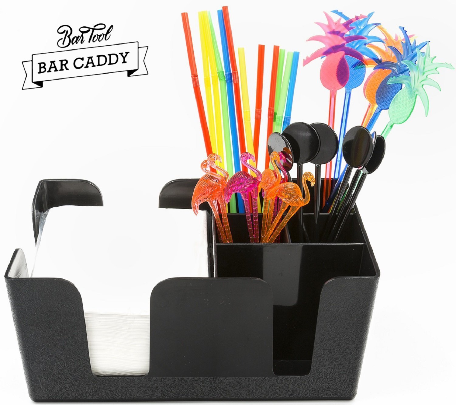 Bar Caddy with 6 Compartments, Plastic Bar Organizer – EcoQuality Store